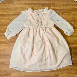 Laura Ashley - light pink, long-sleeved dress/Ruffles - Size 6